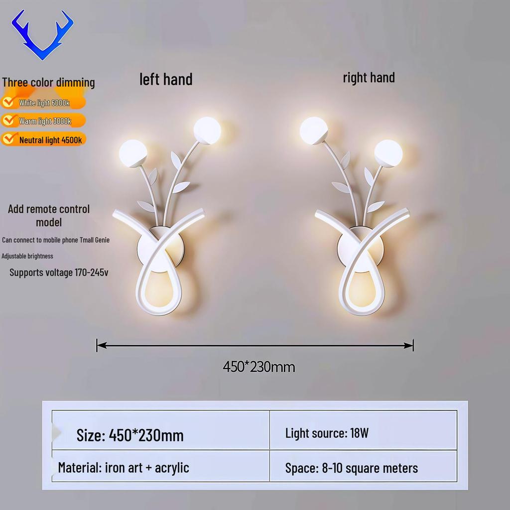 Kreative LED-Wandleuchte für den Innenbereich mit Fernbedienung - Stufenloses Dimmen für Schlafzimmer, Wohnzimmer, Flur, Balkon oder Treppenhaus
