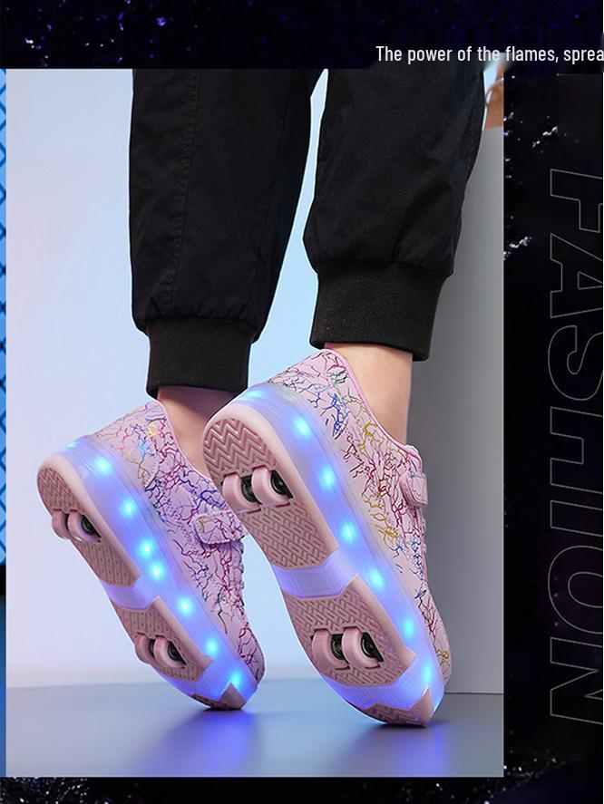 2025 Kids’ Double Row Roller Shoes - New Style 4-Wheel Skates Sneakers