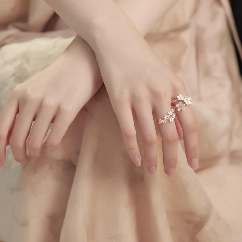 Temperament Delicate Design Adjustable Rings Forest Style Elegant Flower Opening Rings Vintage Women Jewelry Jewelry