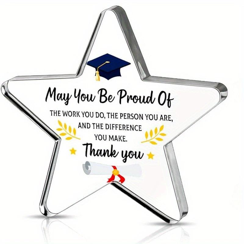 1pc Graduation Keepsake Ornament Heart/Star Shaped Acrylic Graduation Plaque Memorable Graduation Gift