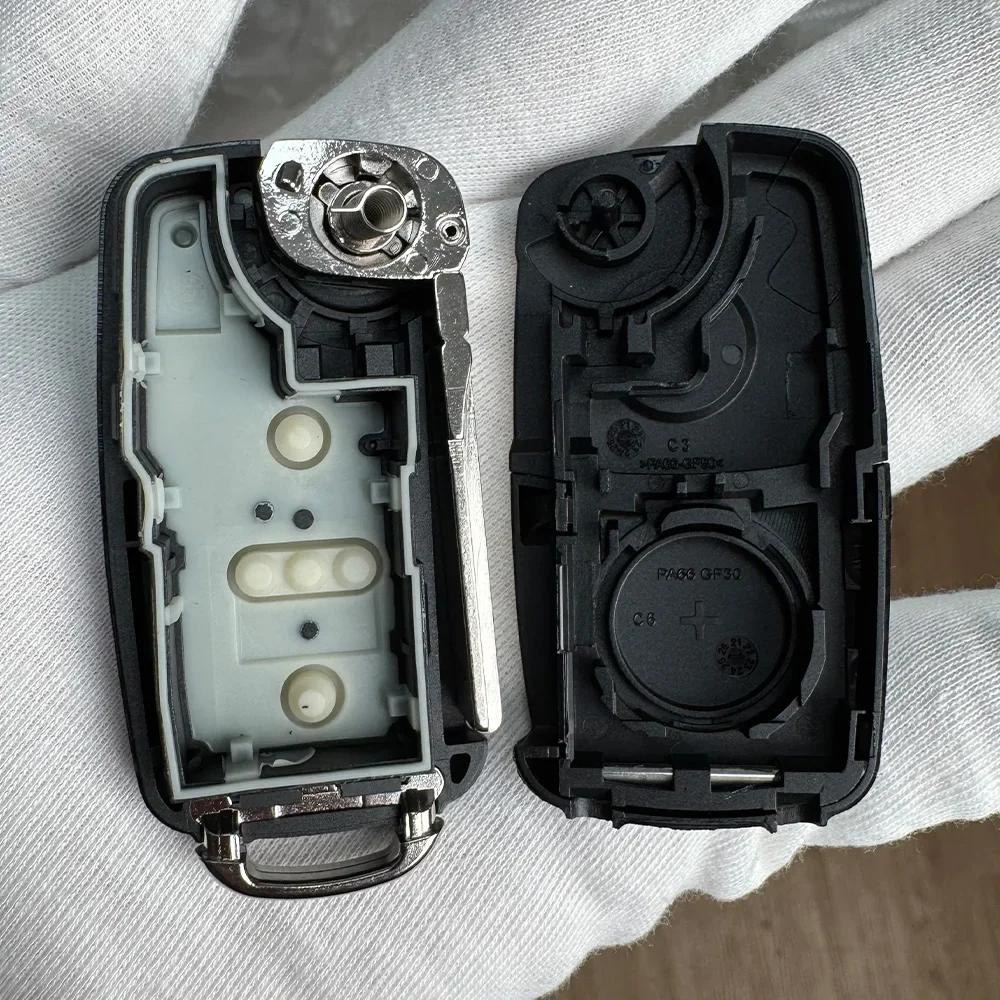 Yocasty Remote Car Key Shell Case Cover For Vw Passat Polo Golf Volkswagen Skoda 2 3 Button Flip Hu66 5K0837202Ad