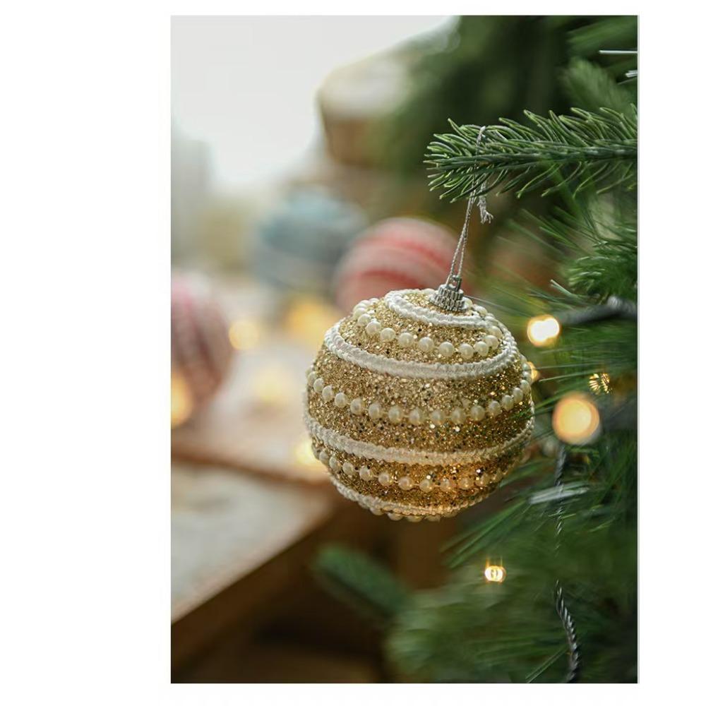 5 Pcs Red and White Christmas Tree Ornaments Christmas Ball Decorations 3.15 Inches Stripe Snowflake Tree Decoration for Home Indoor Outdoor