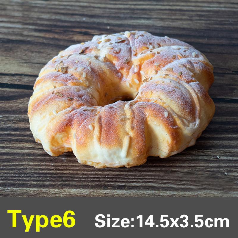 Simulation PU Bread Artificial Fake Bread Kitchen Food Prop Cabinet Decoration Cake Miniatures Party Model Display Accessories