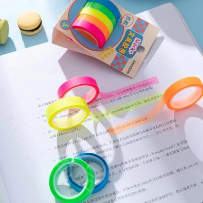 5 Renk Yırtılabilir Bant PET Düz Renk Kendinden Yapışkanlı Bant Karalama Defteri Defter Mark Etiket Çıkartmaları Bilgi Noktası Işaretleme Bandı