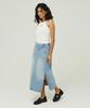 MAGOODGAN Ronas 7997 Bleach Wash Light Indigo Denim Long Skirt