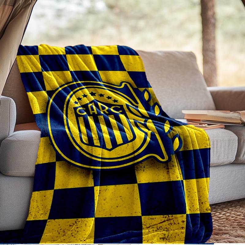 Rosario Central Crest Blanket Outdoor Flannel Blanket for Camping, Hiking, Garden Parties, Picnic Essentials,gift for family and friends
