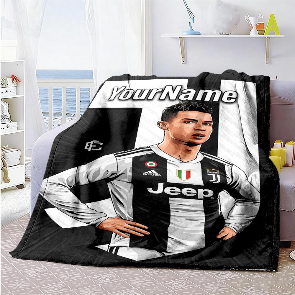 Juventus Personalized Name Blanket Gift Personalized Blanket Soft Warm Cozy Throw For Picnics Couch Livingroom Home Decor All-Season Use