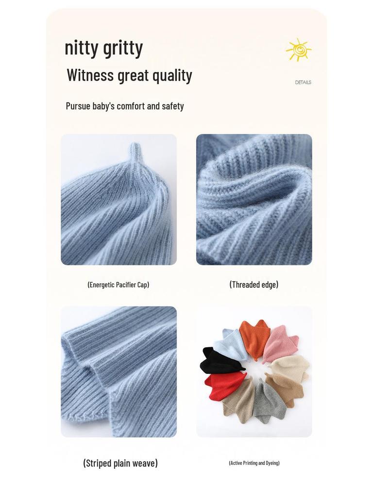 Unisex Cashmere Kids' Knit Hat with Ear Protection - Super Cute & Warm for Autumn/Winter
