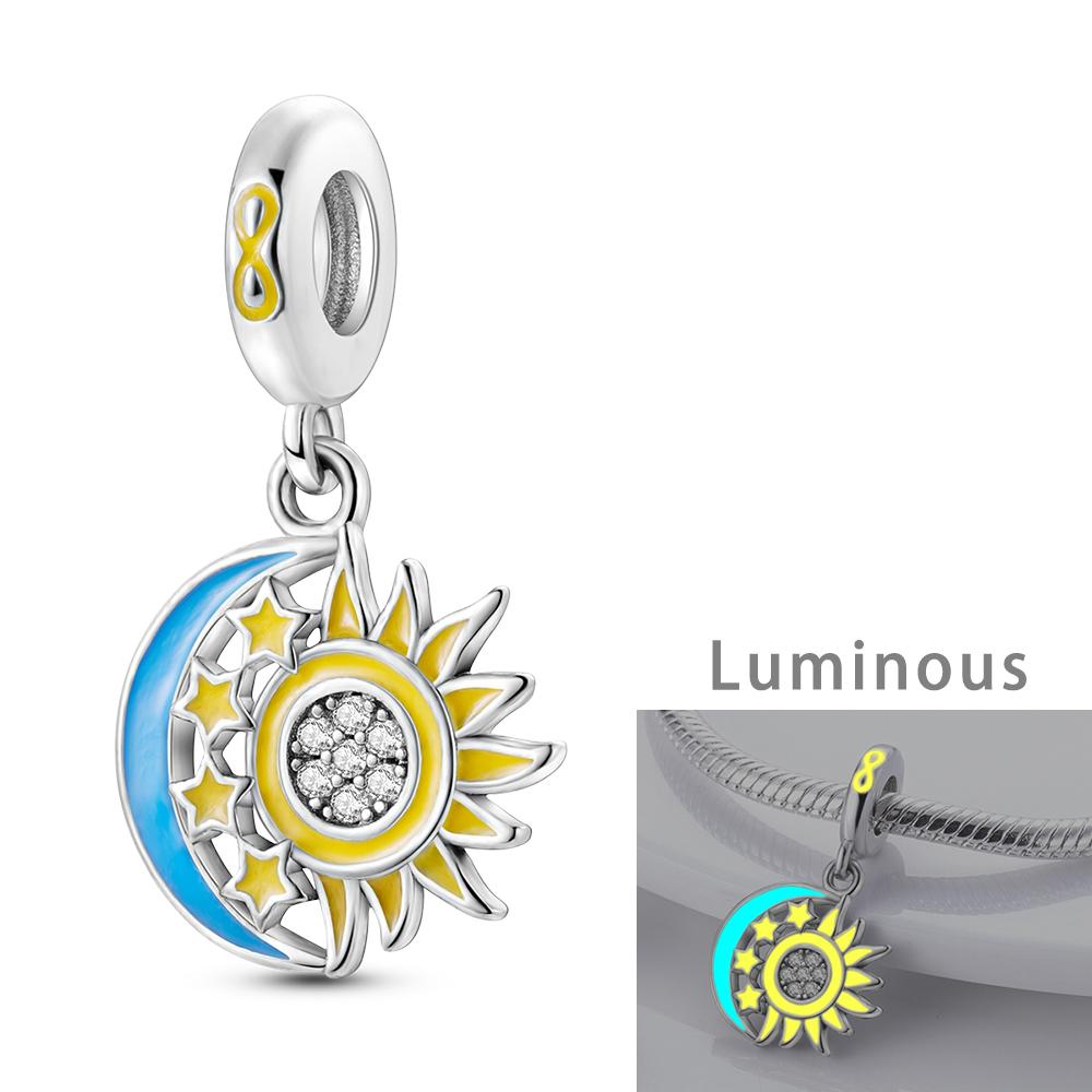 Silver Plated Chameleon Avocado Moon Spinning Eye Charms Fit Bangle Charm Beads Pendent Dangle Bracelet Woman Jewelry