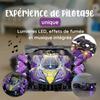 Racing Speedy - Voiture télécommandée de course avec gant de contrôle et manette - Véhicule rotation 360°, lumières LED et fumée