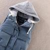 Damesvest Warm mouwloos jack Katoen Effen vest met capuchon voor bovenkleding
