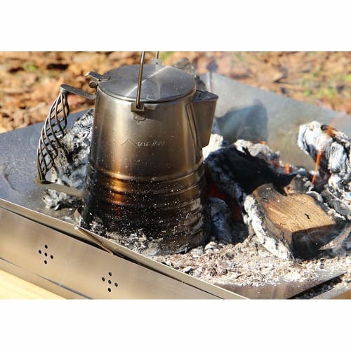 Tenmak Design Stainless Steel Kettle, 2.0L, for Outdoor Camping, Bonfire Use, Direct Fire, with Lid, Camp Cooking