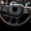 Real Soft Carbon Fiber Sticker for Dodge RAM 2016 2017 2018 Accessories Interior Trim Car Steering Wheel Button Frame Cover