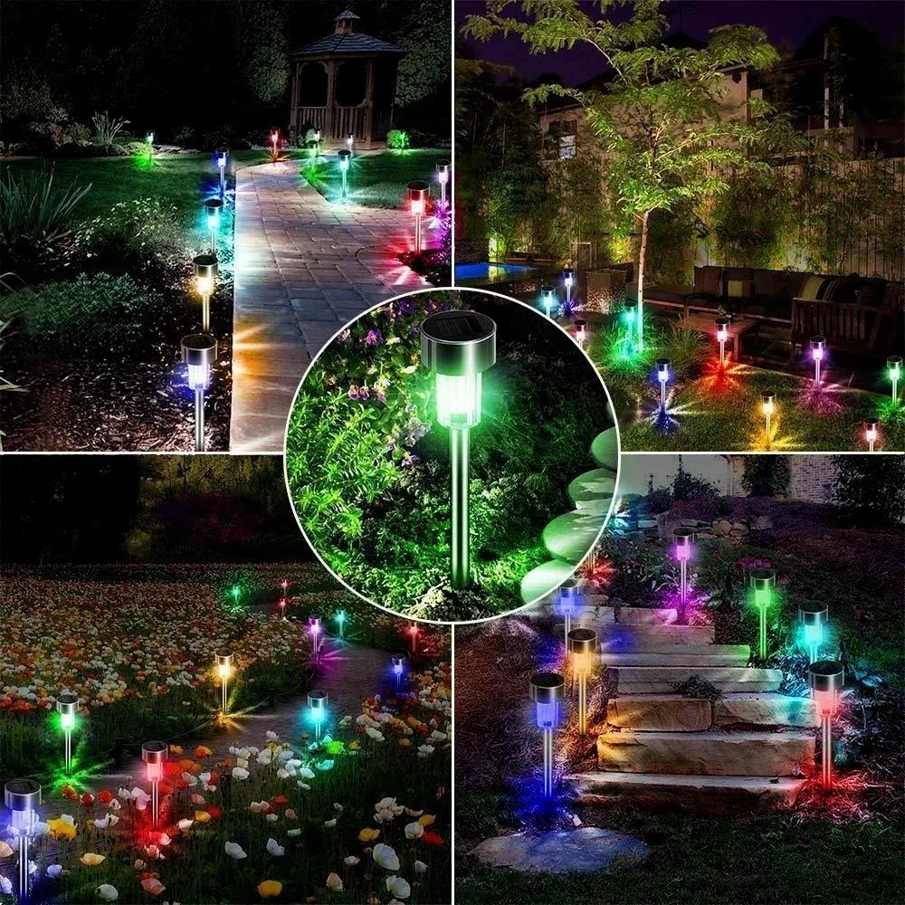 Outdoor Solar Garden Lamp Solar Powered Lawn Lamp Waterproof Landscape Path LED Light for Yard Backyard Garden Patio Decor