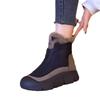 Botas de neve femininas novas de inverno plataforma muffin botas Martin curtas de veludo térmicas sapatos de algodão botas curtas casuais