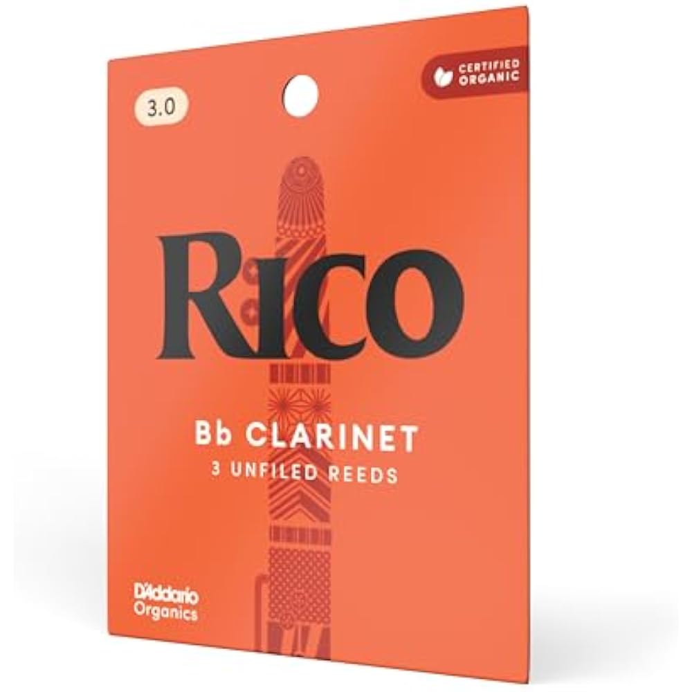 D'Addario WoodWinds Daddario Reed for Bb Clarinet RICO RCA0330 [Hardness: 3.0] Pack of 3 [Domesti...