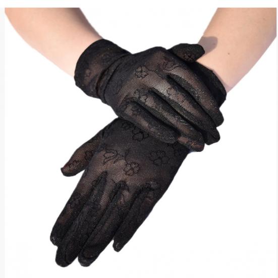 Fashionable and Breathable Mesh Short Gloves for Elegant Ladies
