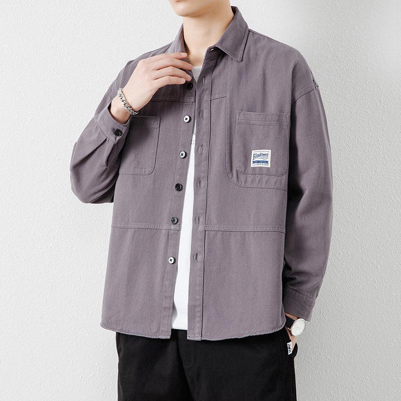 Spring New Men's Long-sleeved Shirt Pure Cotton Loose Casual Shirt Top