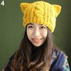 Women's Winter Fashion Lovely Cat Ear Crochet Knitted Ski Woolen Cap Beanie Hat