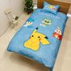 MORIPiLO Pokemon Bettwäsche-Set (Pikachu & Paldea Freunde Bettbezug & Kissenbezug) Weiche Pfirsichhaut Einzelbett 150x210cm Blau Niedliches Bettwäscheset 2 Teile P