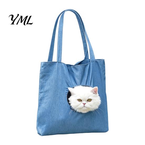 Breathable Pet Pouch Carrying Bag with Head Hole, Plush Lion Rabbit Pig Cat Design Tote, Canvas Single Shoulder for Small Cats and Dogs
