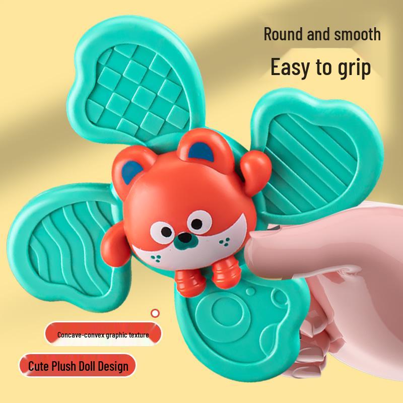 Children's Baby Dining Table Toy: Suction Cup Spinner and Cartoon Rotating Top