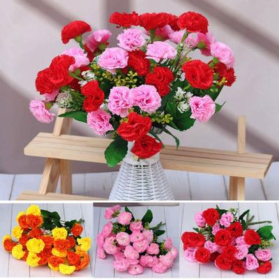 Nouvelles 12 Têtes Fleurs Artificielles Soie 6 Couleurs Petit Œillet Décoration Arche Mariage Œillet