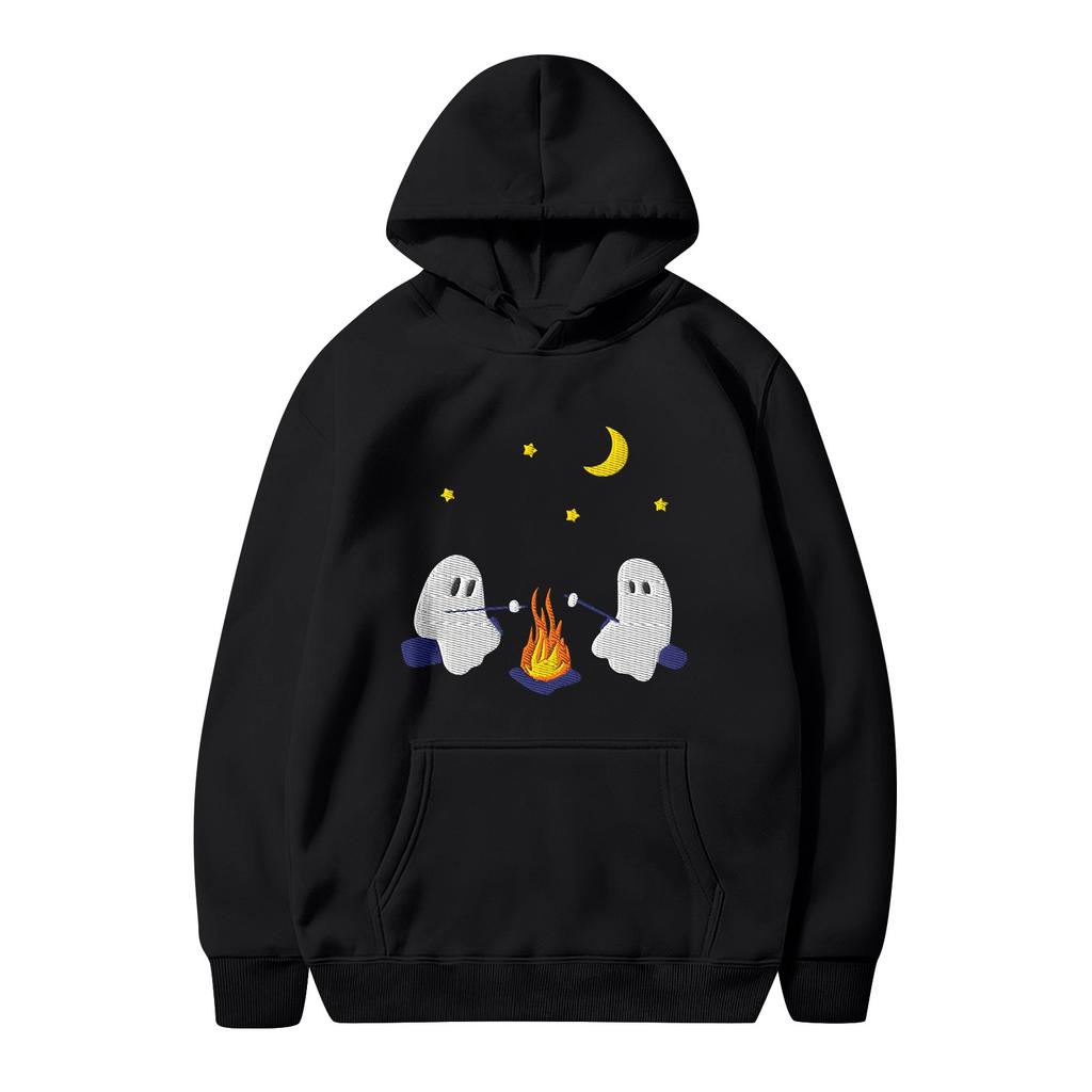 Women's Casual Fashion Solid Color Rugby Print Long Sleeve Hooded Sweatshirt Top