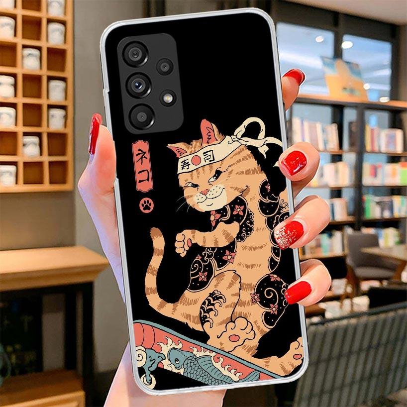 

Ramen Sushi Samurai Tattoo Cat Phone Case For Samsung Galaxy A17 A37 A57 A16 A26 A36 A56 A15 A25 A35 A55 A14 A24 A34 A54 A13 A23 Samsung A13