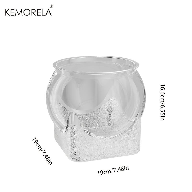 1PCS Round Shatterproof & Scratch-Resistant High-Transparency Fish Tank - Small Desktop Hydroponic Goldfish Tank for Office Home