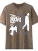 Damen Trendiges Retro Gewaschenes Übergröße Lockeres T-Shirt - Distressed Kurzarm Modischer High-End Stil