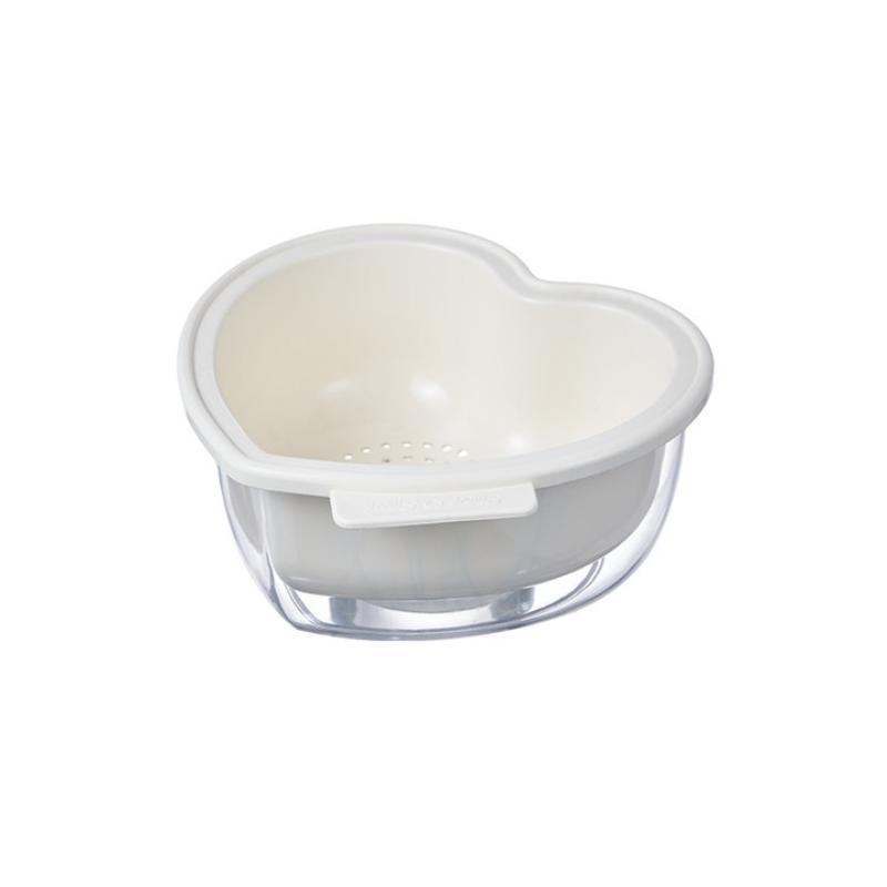 

Heart-Shaped Fruit Drain Basket Cute Cartoon Kitchen Drain Basket Household Vegetable Washing Basin Storage Basket белый