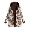 Womens Winter Warm Outwear Floral Print Hooded Pockets Vintage Oversize Coats