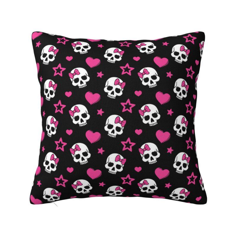 Custom Horror Skeleton Gothic Death Skull Cushion Covers 45x45cm Throw Pillow Case for Car Pillowcase Living Room Decoration