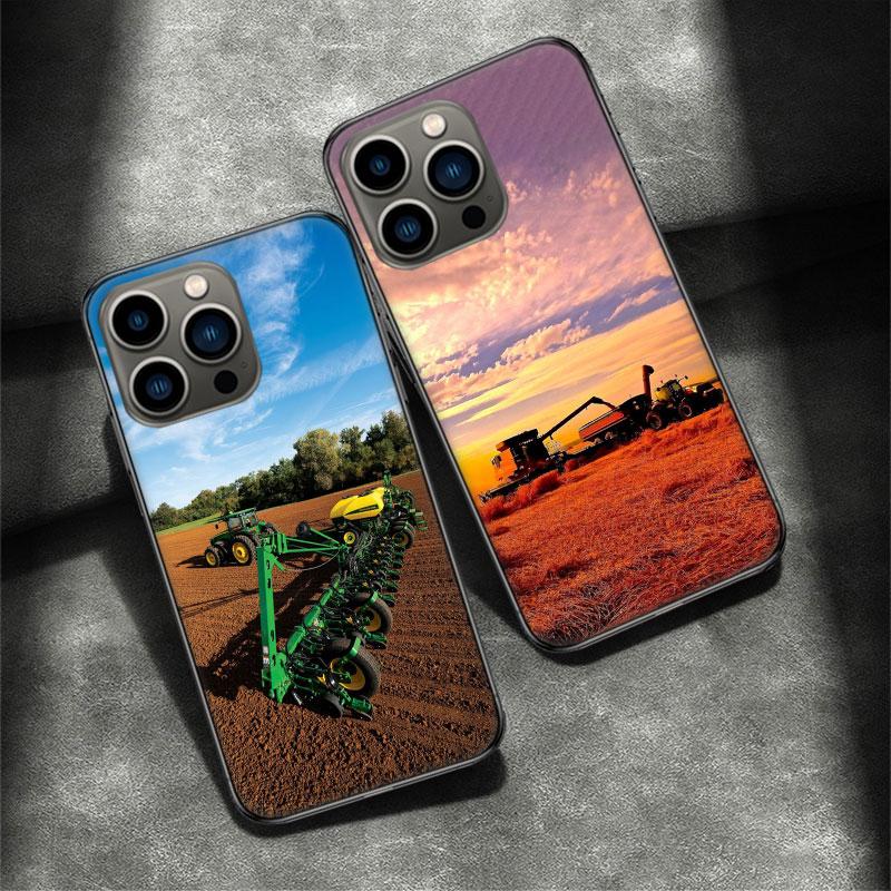 Farm Vehicle Tractor Phone Case For Apple Iphone 16 15 Plus Soft 13 12 Mini Cover 11 14 Pro Max Capa X XS XR 8 7 Shell Coque Sil