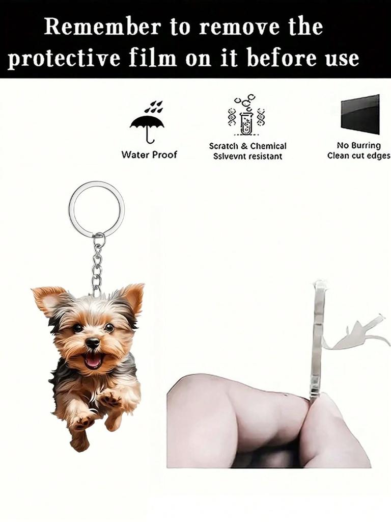 1 uroczy akrylowy brelok z psem skaczącym, odpowiedni do torebek i plecaków, idealny prezent dla pań i dziewcząt, spersonalizowany brelok z psem