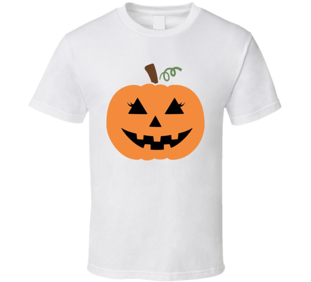 Cute Girl Pumpkin Halloween Tee Cool Fall T-Shirt Holiday Novelty Unisex T Shirt XXL