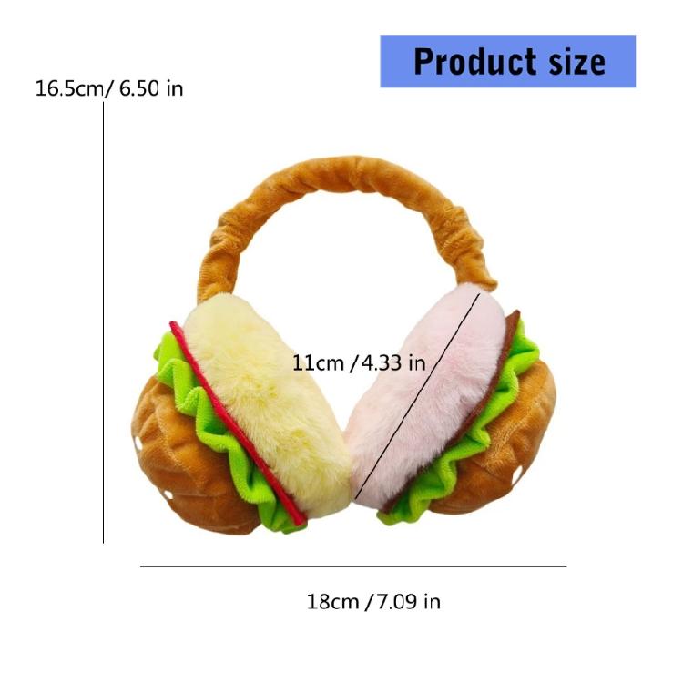 Hamburger Earmuffs For Women And Girls, Soft Fleece Lining, Adjustable Winter Ear Covers For Outdoor Use