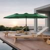 4.5 M Double-sided Rectangular Outdoor Parasol with Crank (dark Green) (without Foot)