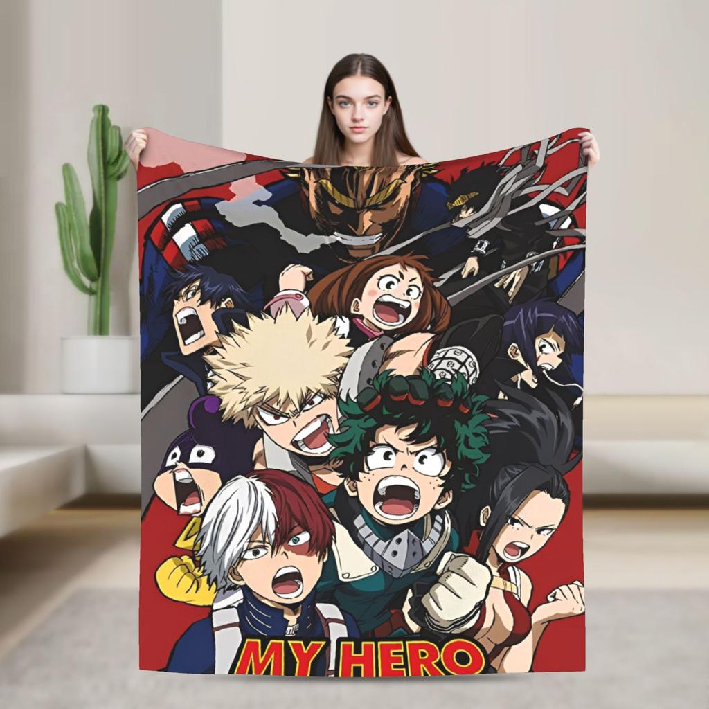 My Hero Academia Class 1-A Blanket Flannel Winter MHA Anime Multifunction Super Soft Throw Blankets for Couch