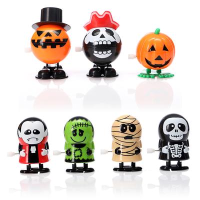 5/10Pcs Children Clockwork Toy Novelty Skeleton Zombie Pumpkin Clockwork Walking Jump Funny Toys Christmas Halloween Party Gifts