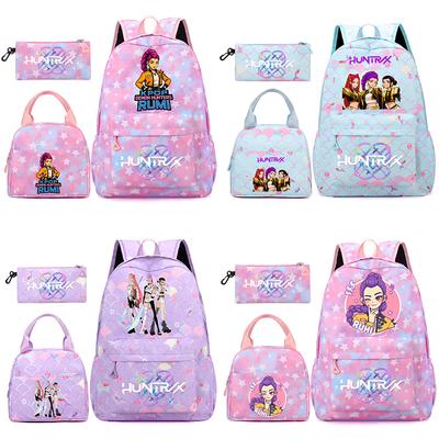 3Pcs/set Cute Kpop Printed Backpack Handbag Pencil Case for Teenger Student Girl Boy Schoolbag Kid Bookbag Large Capacity Travel Bag Gift Mochila