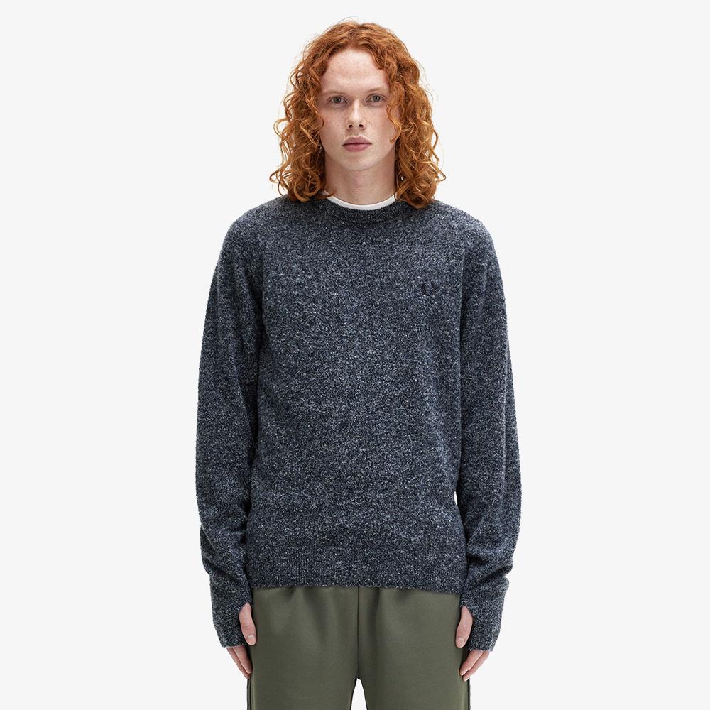 Fred Perry [Sport] Boucle Crewneck Knit (X55) Afpm243K553-X55 Navy/L