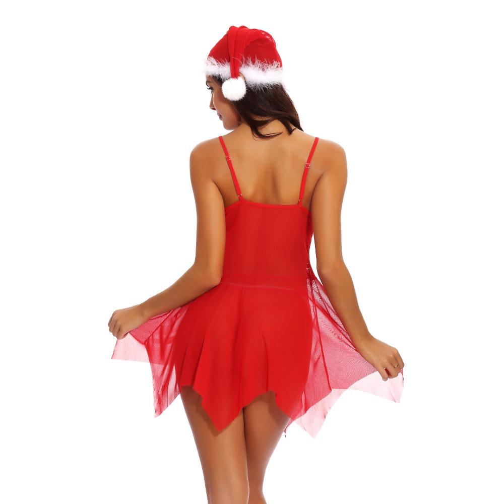 Foreign Trade Cosplay Passion Clothes Sexy Sexy Lingerie Transparent Pajamas Suspender Skirt Christmas Clothes Temptation Wholesale