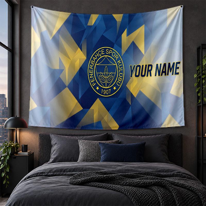 Arazzo Personalizzato da Appendere alla Parete Tessuto con Sfondo Artistico Modello Fenerbahçe FC