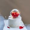 Qixi Cake Decoration: Clear Glass Ball with Red Rose for Women's Day Party