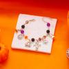 Halloween Pumpkin Spider Web Ghost Bat Witch Hat Pendant Bracelet Gothic Crystal Beads Chain Bangle For Women Men Party Jewelry