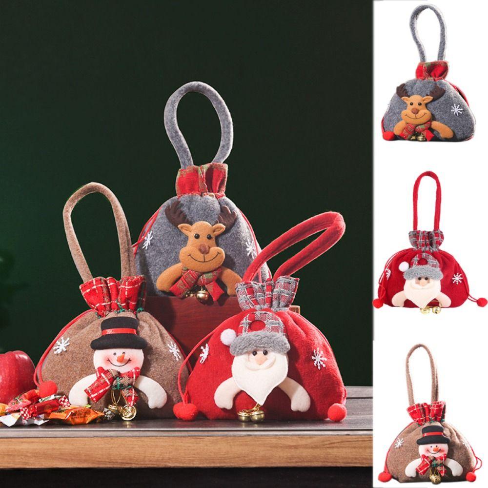 

Cartoon Christmas Candy Handbag Santa Claus/Snowman/Elk Santa Gift Bag Holiday