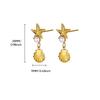 Dainty Hanging Shell Pearl Starfish Stud Earrings For Women Elegant Gold Color Stainless Steel Drop Earrings Jewelry Party 2025