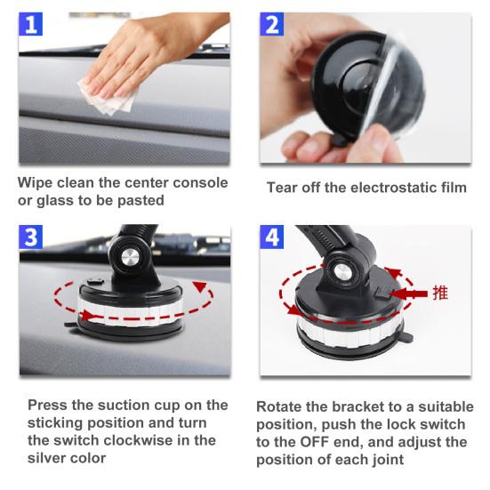 Phone Holder Multi-function Adjustable Non-slip Car Windscreen Dashboard Phone Bracket for SUV